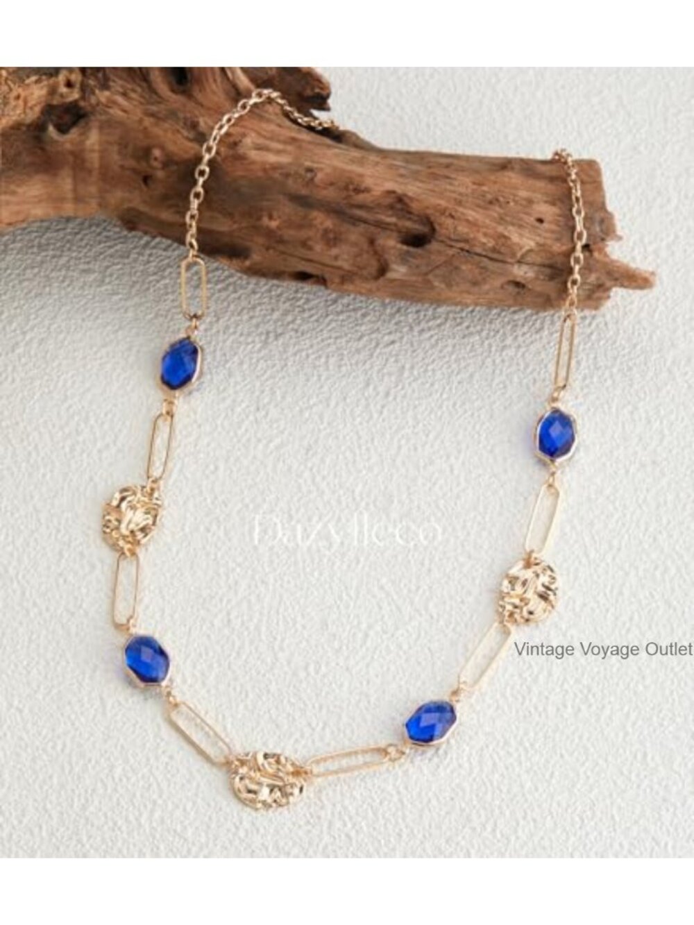 Long Gold Necklace Chunky Crystal Beaded Statement Sweater Chain Paperclip Boho